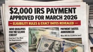 $2,000 IRS Payment Approved for March 2026 — Eligibility Rules & Exact Dates Revealed