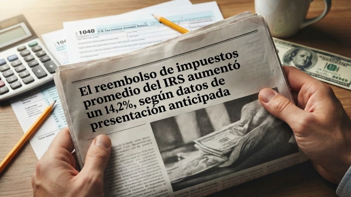 El reembolso de impuestos promedio del IRS aumentó un 14,2%, según datos de presentación anticipada