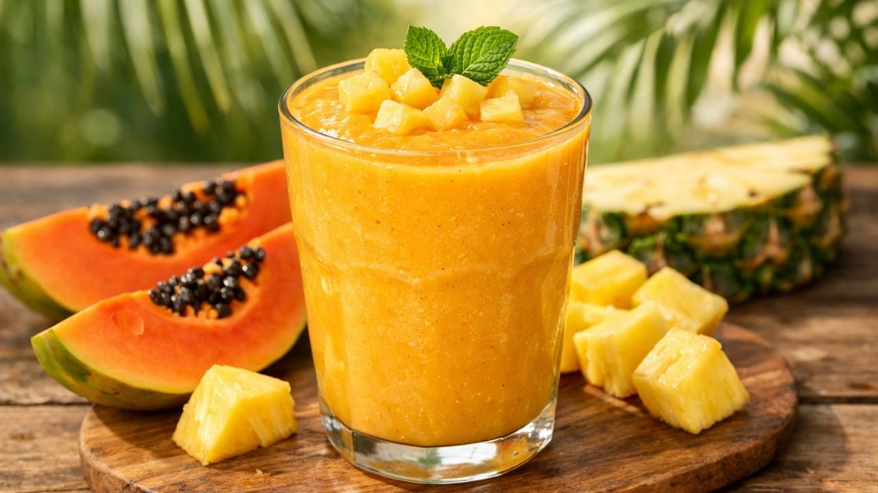 Papaya-Pineapple Smoothie: A Nutrient-Packed Tropical Treat! 
