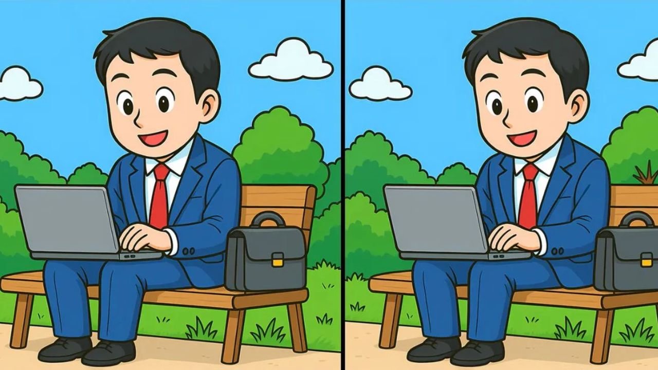 Spot the 3 Differences in Man Working on Laptop Beat the 75-Second Challenge!