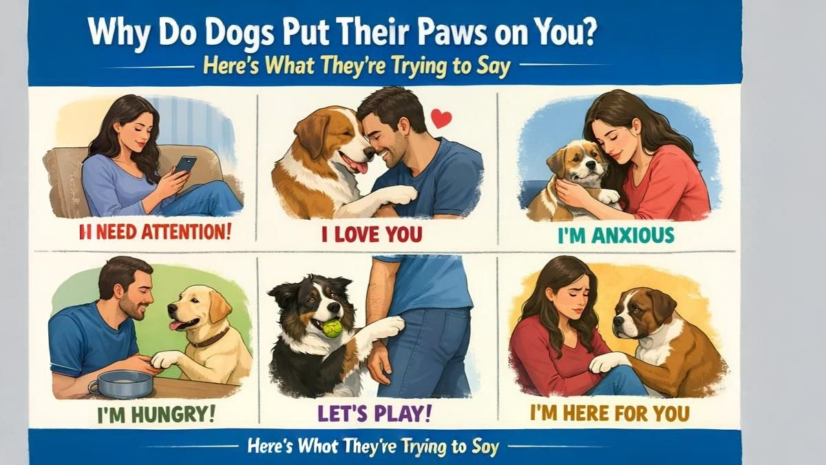Why do dogs put their paws on you? Here's what they're trying to say