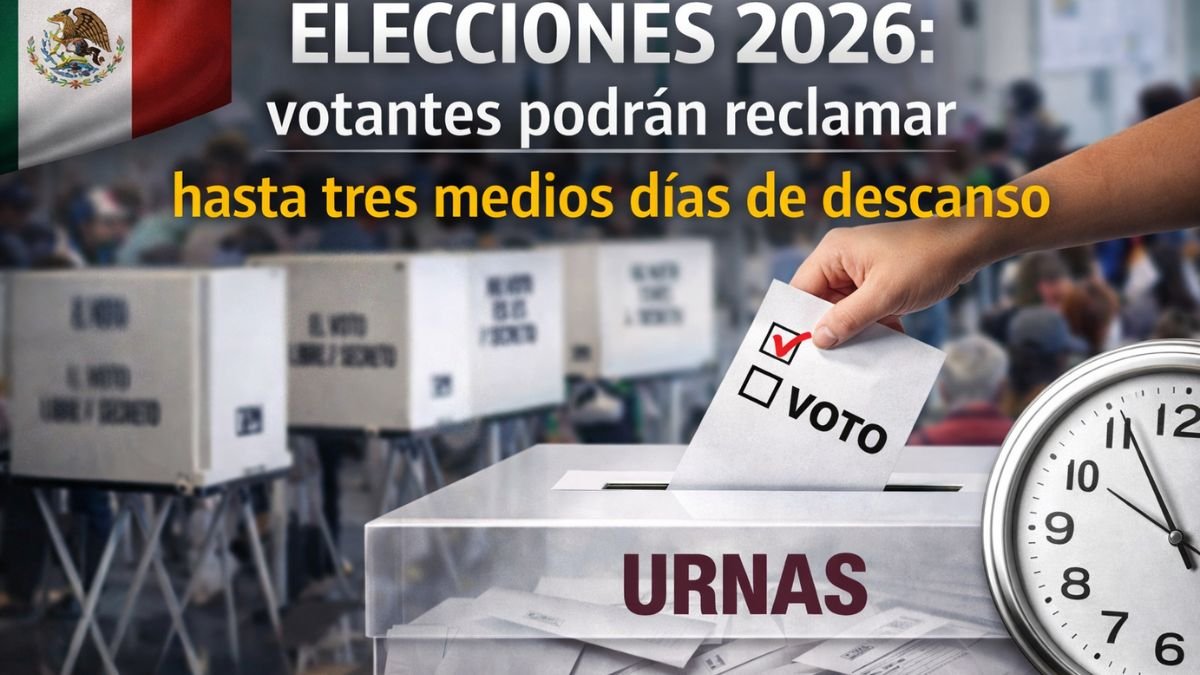 Elecciones 2026: votantes podrán reclamar hasta tres medios días de descanso