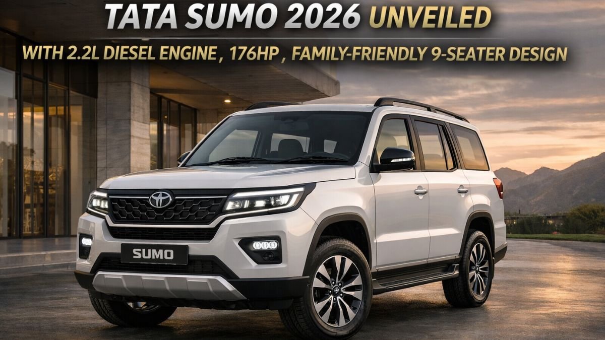 Tata Sumo 2026 Unveiled with 2.2L Diesel Engine, 176HP, and Family-Friendly 9-Seater Design
